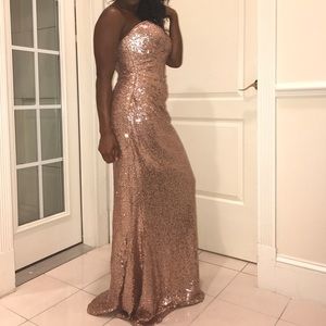 New Year’s Eve Rose Gold dress wedding bridesmaid dress